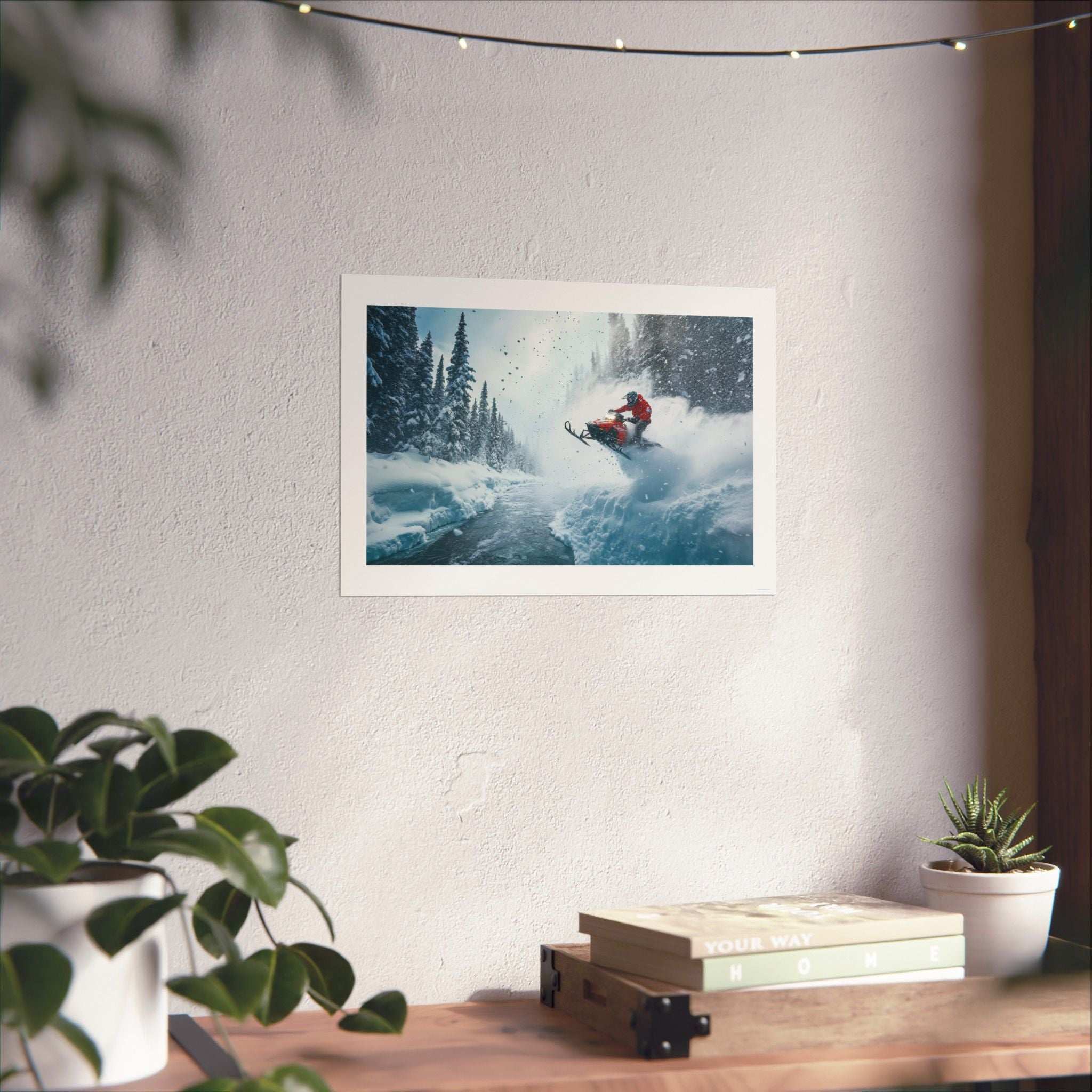 River Jump - Snowmobile - Gallery Print Poster - DC0193